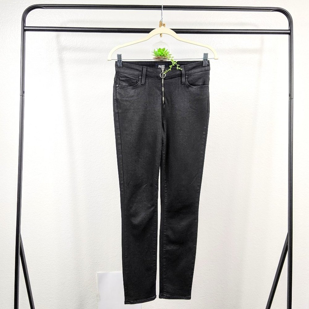Paige Hoxton Ankle Peg Black Fog Luxe Coat Jeans